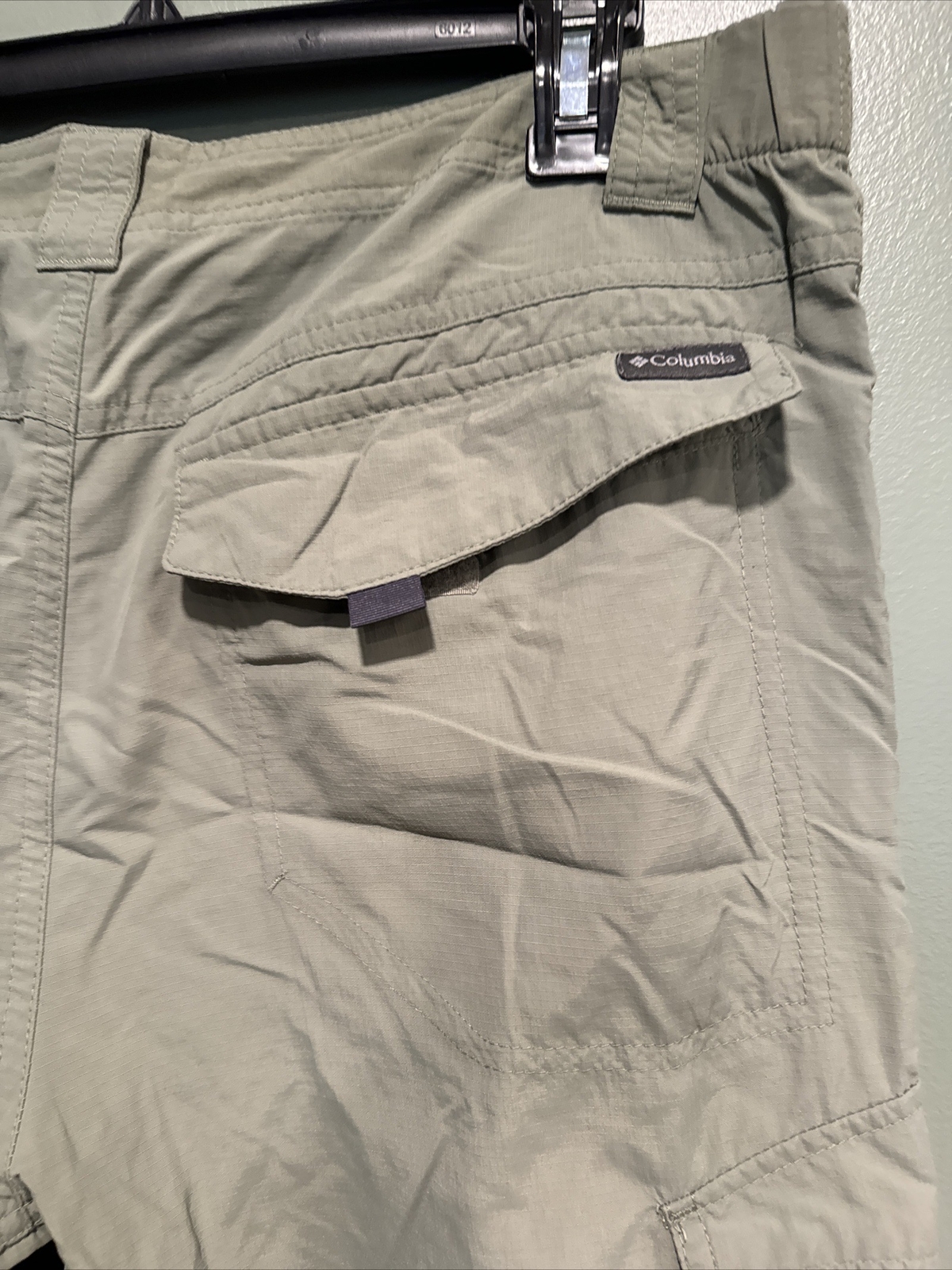 Columbia Mens 34x32 Straight Leg Convertible Cargo Outdoor Pants Army Green