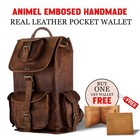 Men's Vintage Genuine Leather Laptop Backpack Rucksack Unisex Casual Travel Bag