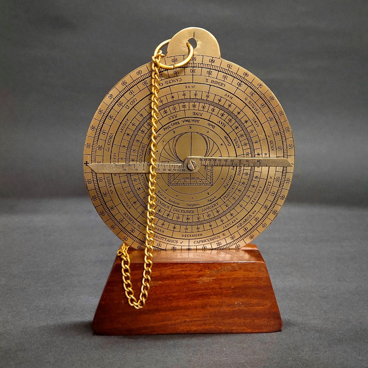 Antique Brass Astrolabe Quadrant Star Finding Device Astronomy 4