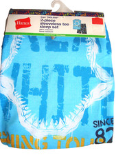 Boys Ocean 2 Piece Pajama Set Hanes Size 8 New