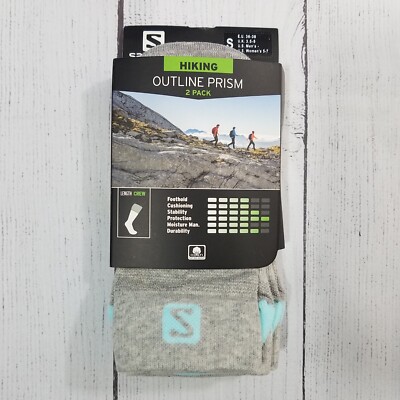 Salomon Outline Prism Crew Hiking Socks Size Small Women's 5-7 - 2 Pair