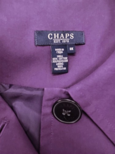 Giacca Chaps Swing taglia 3 XL donna Majestic viola schiena kick plissettata foderata cappotto - Foto 5 di 9
