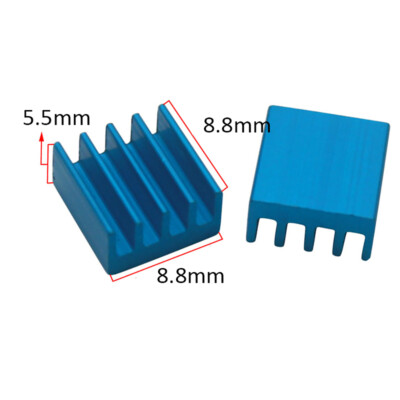 8.8*8.8*5mm Anodized Aluminium Transistor Heatsink Green Blue Gold Black White