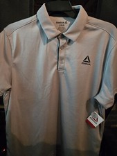 Men's Reebok Sleet Gray Polo Shirt Size Large Brand New With Tags