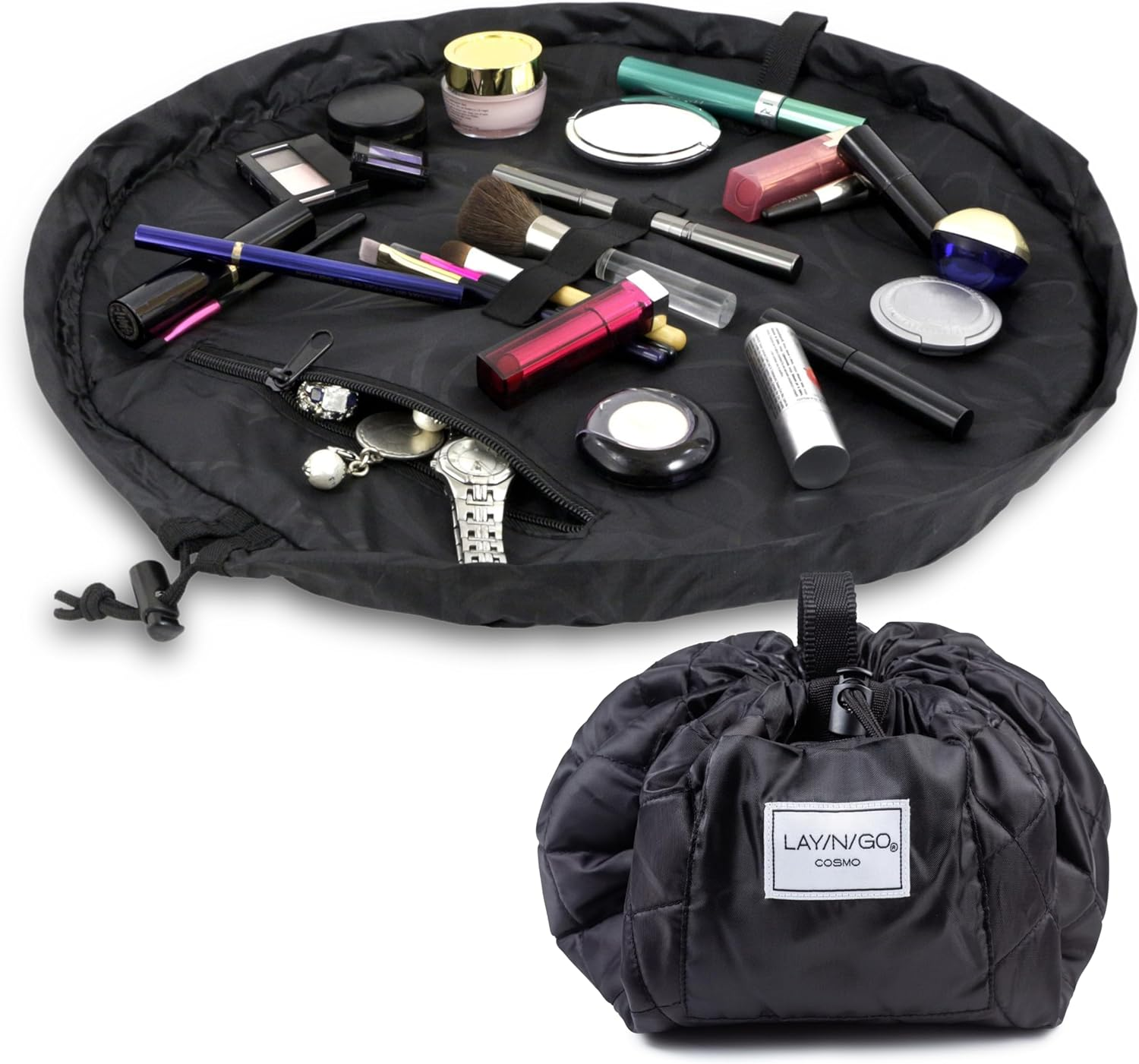 Cosmo Drawstring Cosmetic & Makeup Bag Organizer - Portable Drawstring Makeup Ba