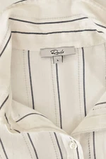 Rails Josephine Cold Shoulder Button Down Shirt in White/Charcoal Stripe sz L