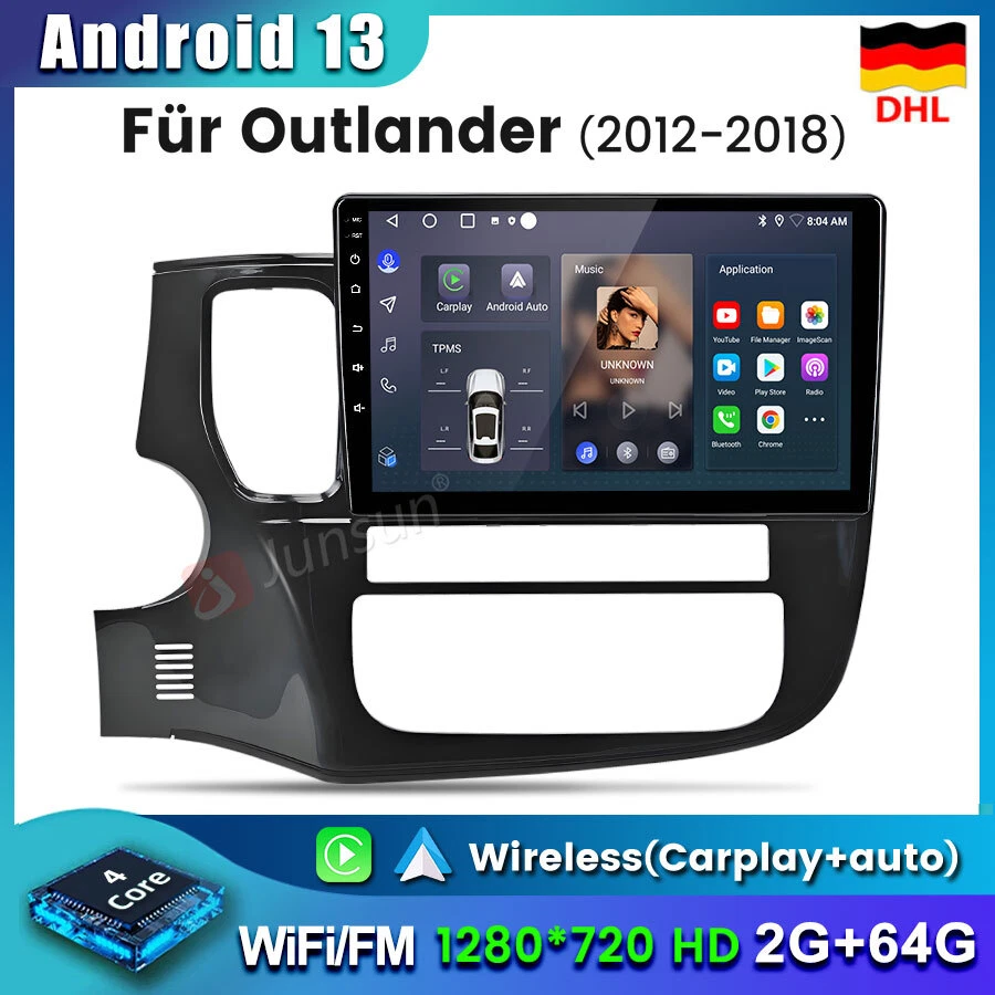 Für Mitsubishi Outlander III 2012-18 CarPlay Autoradio DAB+Android13 Navi 2G+64G