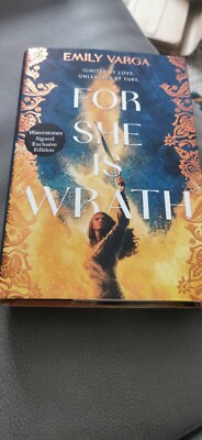 For She is Wrath: lovers-to-enemies romantasy by Emily Varga Hardback Signed Ed