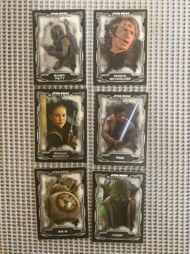 2016 Topps Star Wars Masterwork White Base Set Lot Of 6 Cards Anakin Boba Padme - Picture 1 of 8