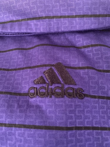 Adidas Uomo XL Viola Climalite Golf Camicia a Righe Deering Bay - Foto 4 di 12