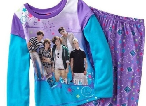 ONE DIRECTION Pajamas Girls 4/6 NEW 1D Purple Shirt Pants Pjs Set Harry Styles - Picture 2 of 4
