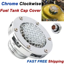 For Harley Motorcycle Mesh Fuel Oil Tank Gas Cap Cover Softail Sportster Chrome 