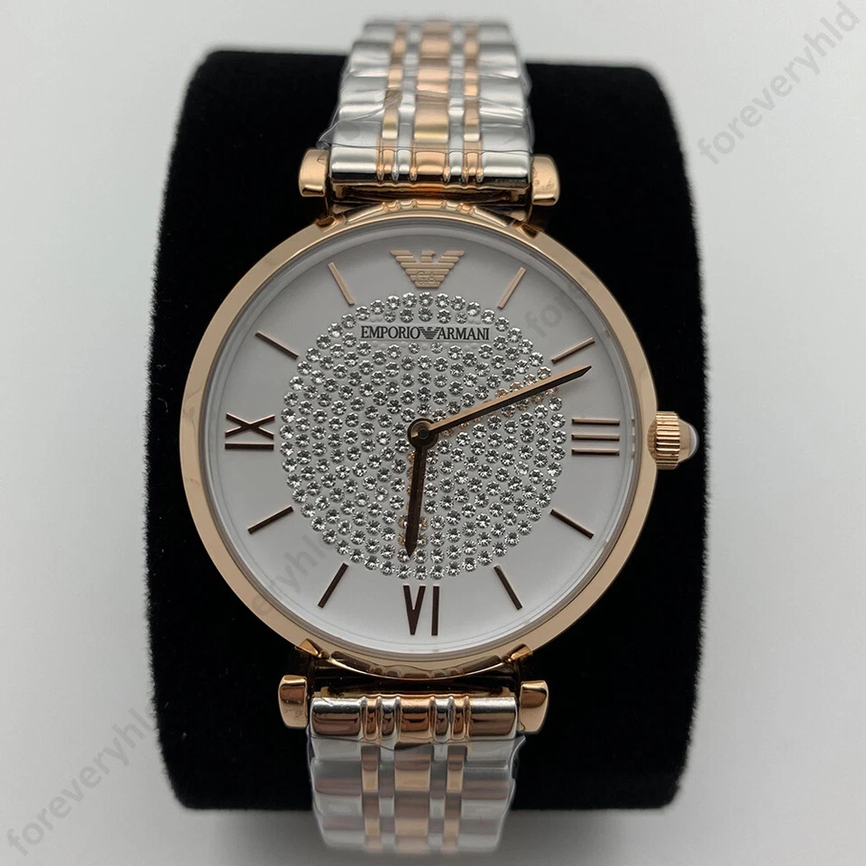 Emporio Armani AR1926 Gianni T-Bar White Crystal Pave Dial Analog Women's Watch - image 4 of 4