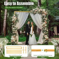 Gold Square Metal Wedding Arch Backdrop Frame for Wedding Ceremony W6.56xH6.56FT