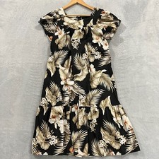 Royal Creations Hawaiian Dress Women S  Midi Fit Flare Cap Sleeves Floral Hippie