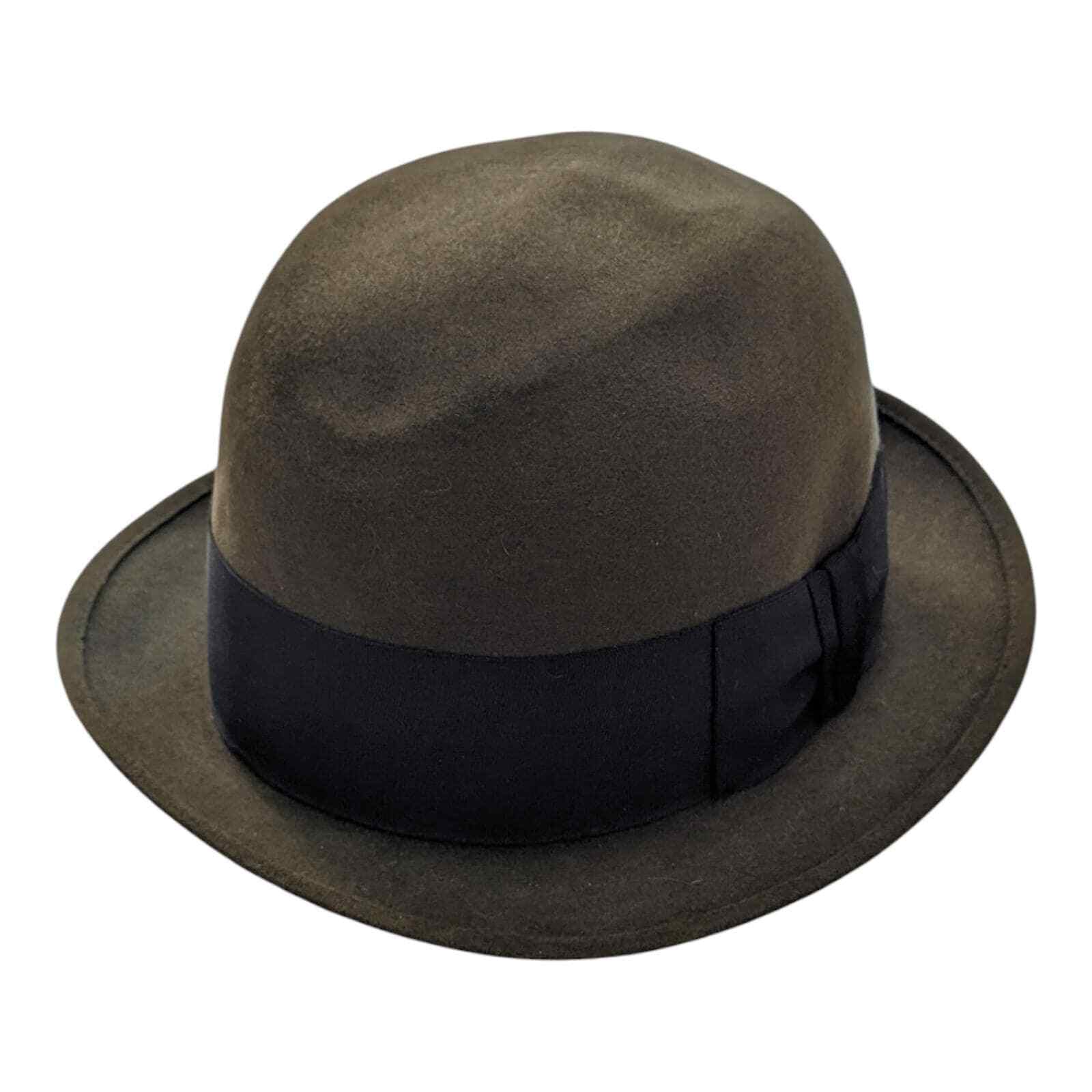 John B Stetson Co Royal Stetson Dark Green Felt Fedora Hat Size 7