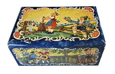 Alte sehr schöne Blechdose Dose Motiv Kinder Kindermotive Alpen Keksdose ?