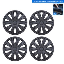 17 Matte Black 4 Wheel Covers Full Rim Hub Caps Fit R17 Tire Steel Wheels