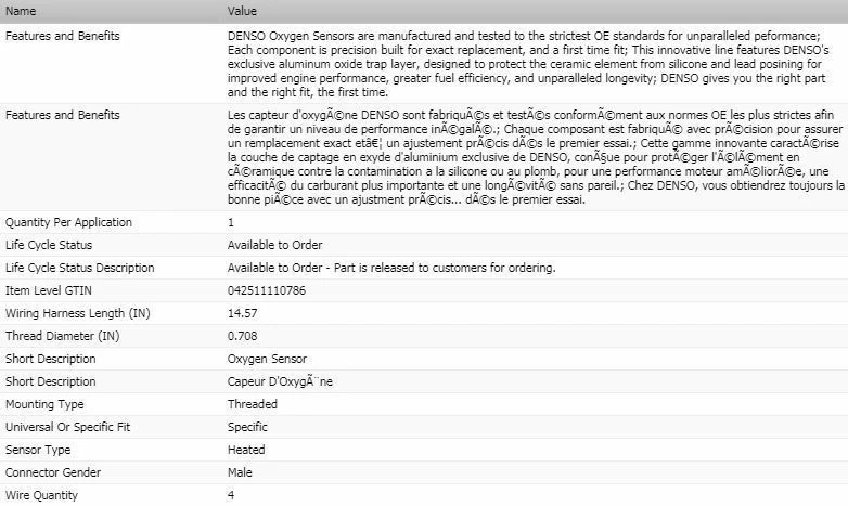 Sensor de oxígeno Denso Upstream para Suzuki Forenza L4-2,0 L 2006-2008 Foto 2 de 4