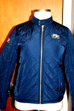 Tt Isle Of Man Tt Quilted Women's Zip Jacket Coat Navy Racing Size- Small Nwt