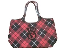 Victorias Secret 2023 Sherpa Logo Plaid Tote Bag NWT