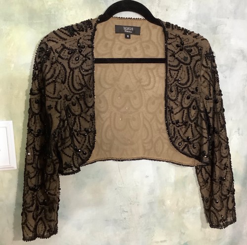 Vintage 80's Black Beaded Bolero Jacket 