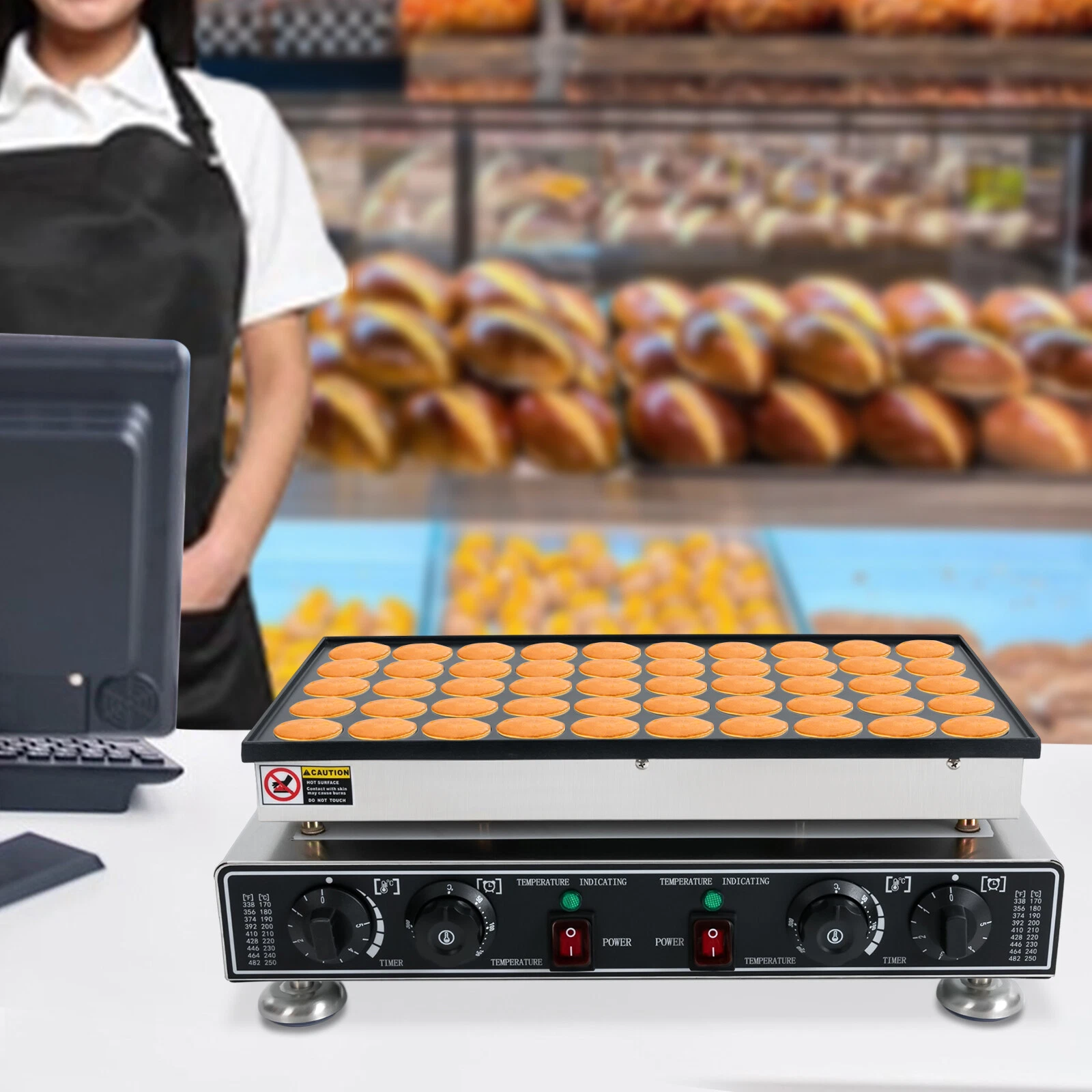 50 Holes Electric Dutch Poffertjes Waffle Maker Mini Pancake Baker Machine 110V