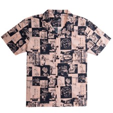 LOST BEACH BLVD Men's S/S Woven Button Up Shirt - Nude - Large - NWT