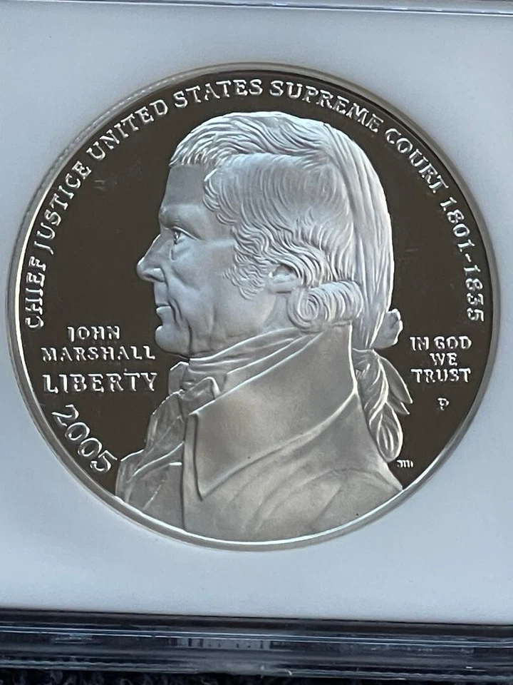 2005-P JOHN MARSHAL COMMEMORATIVE PROOF SILVER DOLLAR~NGC PF70 UCAM~LOW MINTAGE - Image 2 of 4