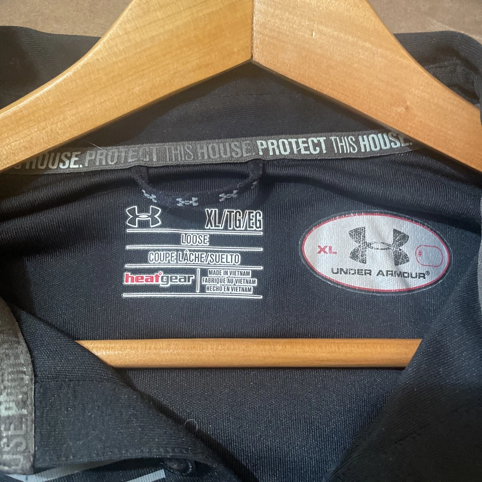 Under Armour Temple Owls Polo Mens XL Black Performance Short Sleeve Embroidered - Image 4 of 4