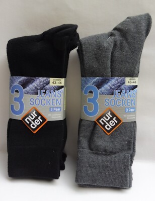 Nur der JEANS Herren Socken 3 Paar Größe 43-46, SCHWARZ+ GRAU+ BLAU