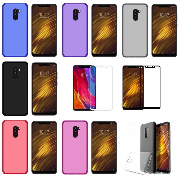 Funda XIAOMI POCOPHONE F1 (6.18) GEL SILICONA TPU LISA + PROTECTOR COMPLETO
