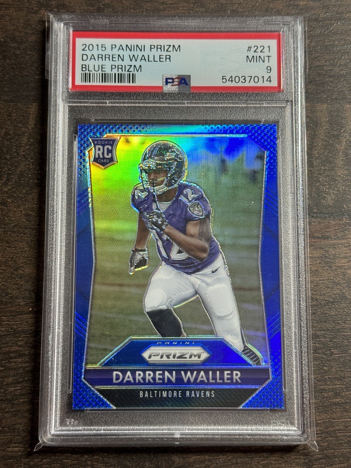 Darren Waller RC 2015 Panini Prizm Rookie Blue PSA 9 MINT #221 NY Giants