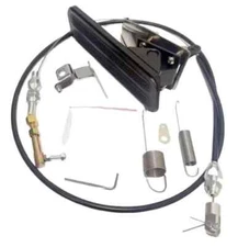 Street Rod Floor Mount Gas Pedal w/ 36" Throttle Cable+Bracket+Spring Set BLK