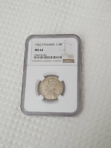 1962 Panama Vn Cvarto De Balboa, 1/4 B, Republica De Panama, NGC MS 64