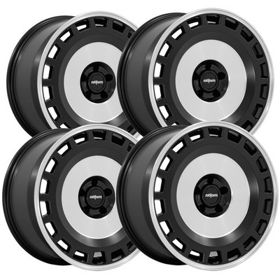 (Set of 4) Rotiform RC213 ZBF 19x8.5 5x112 +25mm Black/Machined Wheels Rims