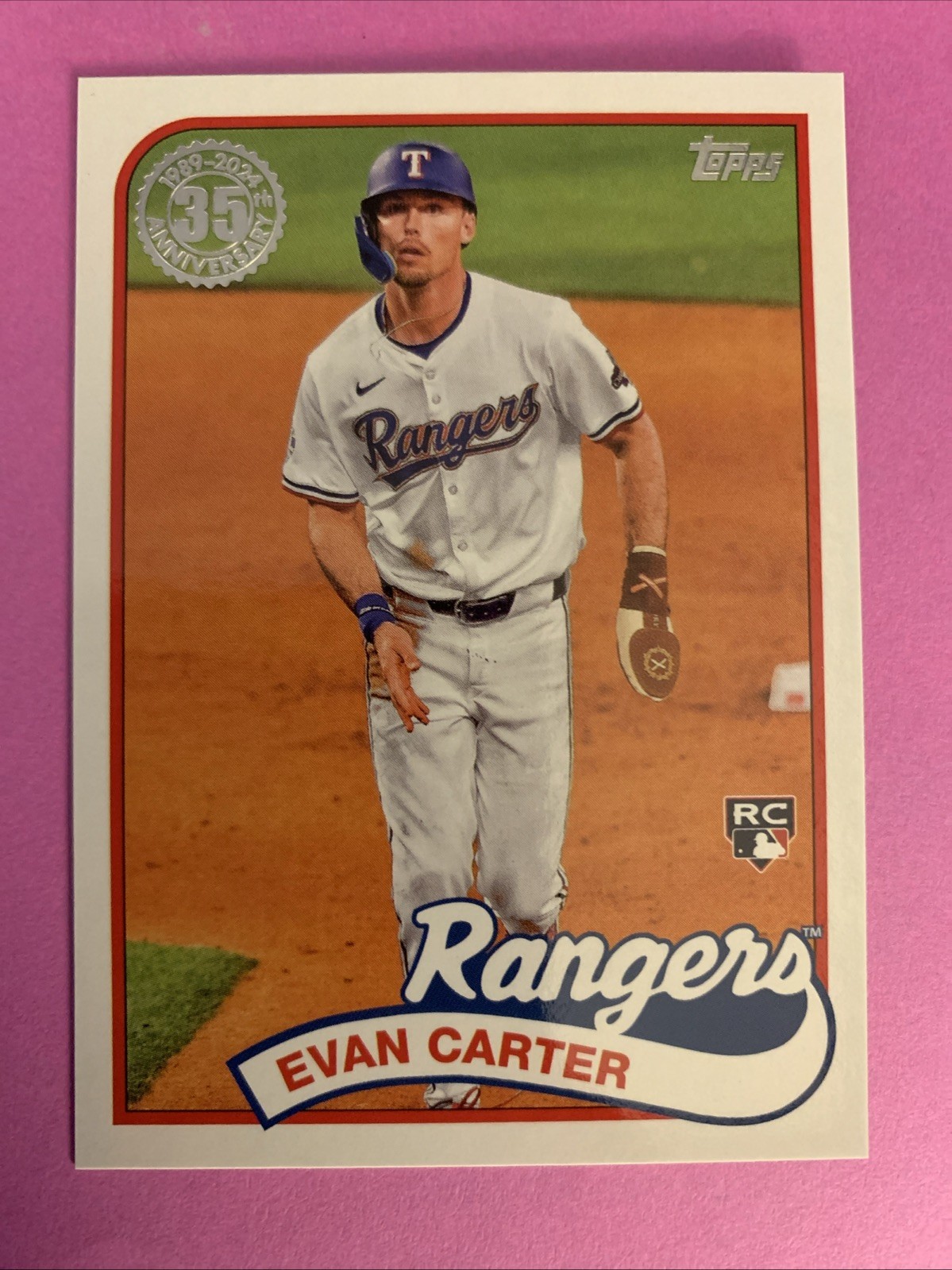 2024 Topps Update Evan Carter RC 35th Anniversary 1989 Insert - Texas Rangers