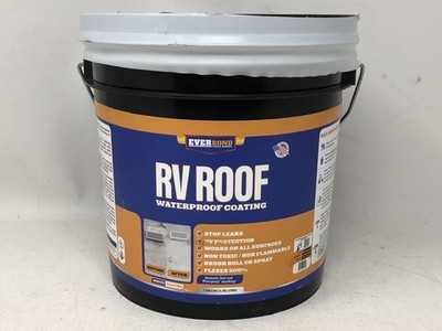 RV Roof Coating - Liquid Rubber Waterproof Sealant RV Roofs 1 Gal White Coating