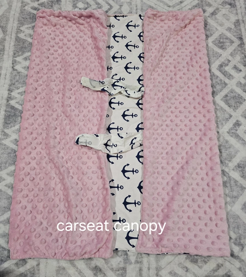 Juego de ropa de cama para cuna náutica The Peanut Shell rosa y azul Foto 3 de 4