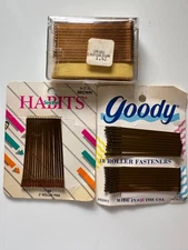 4 packs Goody Habits Stay Tight Vtg Clasp Clip Hair Barrettes ROLLER FASTER PINS