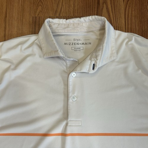 Mizzen + Main Performance Polo Men's XL Short Sleeve Striped Pullover Golf - Picture 3 of 9