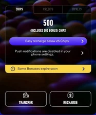 Dave and Buster's Power Card With 500 Chips Non-Expiring (READ DESCRIPTION!!!!!)