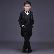 Suits Boys Clothes Set Kids Wedding Blazer Coat Kids Party Bow Tie 5PCS/Set