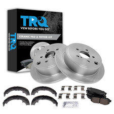 Trq Rear Brake Pad And Rotor Set Ceramic Parking Brake Shoe Compatible