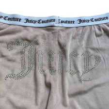 Y2K Juicy Couture Velour Light Pink Bling Rhinestone Sleepwear Pajama Pants XL