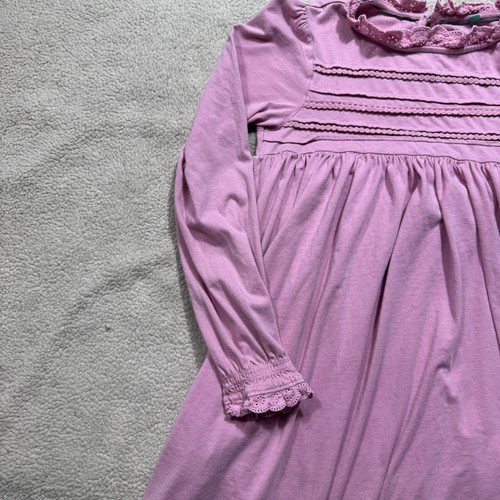 Mini Boden Dress Girls 11-12Y Purple Long Sleeve Lace Trim Ruffle Neckline - Picture 5 of 15
