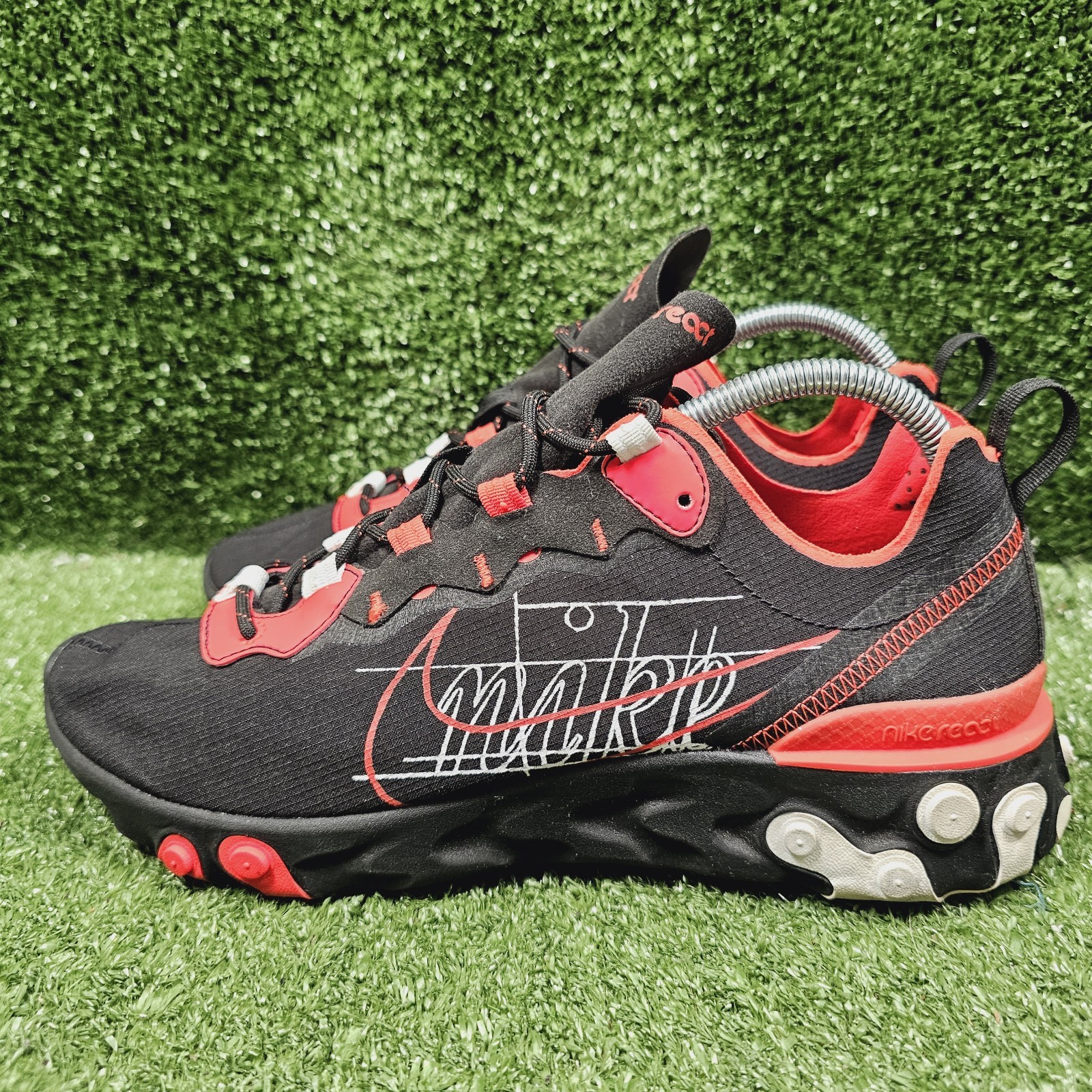 Nike React Element 55 Script Swoosh Athletic Snea… - image 3