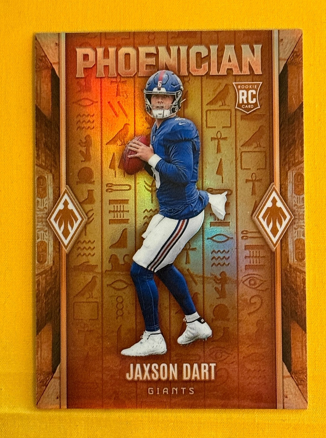 2025 Phoenix Jaxson Dart RC Phoenician SSP Case Hit No. 5 Giants