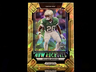 #ad 2025 Prizm Draft Benjamin Morrison #6 New Recruits Gold Ice Notre Dame RC $1.15