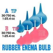 RUBBER ENEMA BULB 30-750ML MEDICAL DOUCHE FOUNTAIN SYRINGE SOFT/SOLID TIPS 